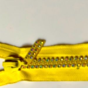 NWOT Yellow RHINESTONE ZIPPER.